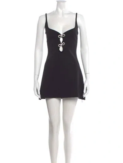 Pre-owned Mach&mach V-neck Mini Dress In Black