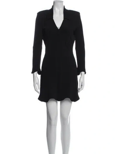 Pre-owned Mach&mach V-neck Mini Dress In Blue