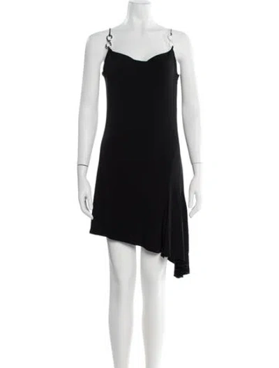 Pre-owned Mach&mach V-neck Mini Dress W/ Tags In Black