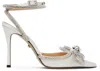 Mach&mach White Double Bow Satin Heels In White