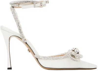 Mach&mach White Double Bow Satin Heels