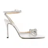Mach&mach White Silk Double Bow High Heels In White