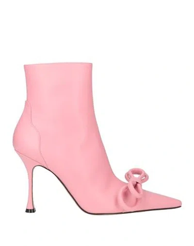 Mach&mach Mach & Mach Woman Ankle Boots Pink Size 8 Leather