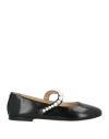 Mach&mach Sirene Faux-pearl Embellished Ballerina Flats In Black