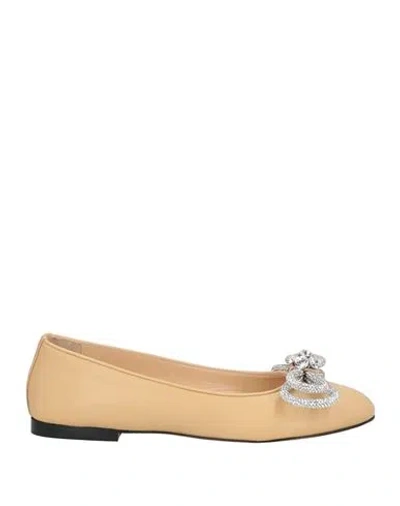 Mach&mach Mach & Mach Woman Ballet Flats Sand Size 8 Leather