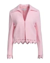 Mach&mach Mach & Mach Ladies Pink Love-heart Hem Cropped Blazer Jacket In Pink