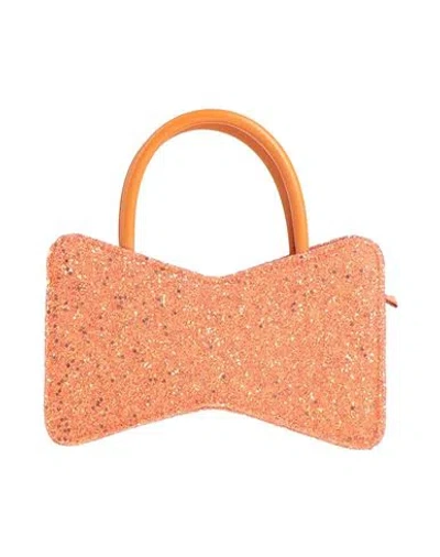 Mach&mach Mach & Mach Woman Handbag Orange Size - Textile Fibers, Leather