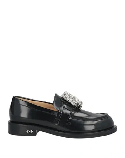 MACH&MACH MACH & MACH WOMAN LOAFERS BLACK SIZE 8 CALFSKIN
