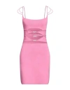 Mach&mach Mach & Mach Woman Mini Dress Fuchsia Size L Viscose, Polyester In Pink