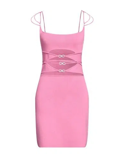 Mach&mach Mach & Mach Woman Mini Dress Fuchsia Size L Viscose, Polyester In Pink