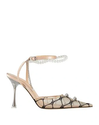 Mach&mach Mach & Mach Woman Pumps Beige Size 7 Textile Fibers In Neutral