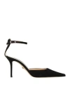 Mach&mach Heart Detail Pointed-toe Suede Pumps In Black