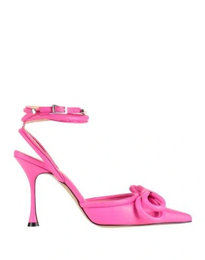 Mach&mach Mach & Mach Woman Pumps Fuchsia Size 7 Leather In Pink