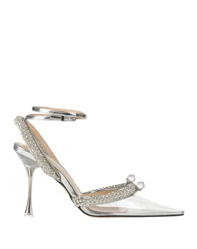 Mach&mach Mach & Mach Woman Pumps Silver Size 5 Leather, Rubber