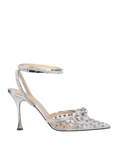 Mach&mach Mach & Mach Woman Pumps Silver Size 6.5 Pvc - Polyvinyl Chloride, Soft Leather