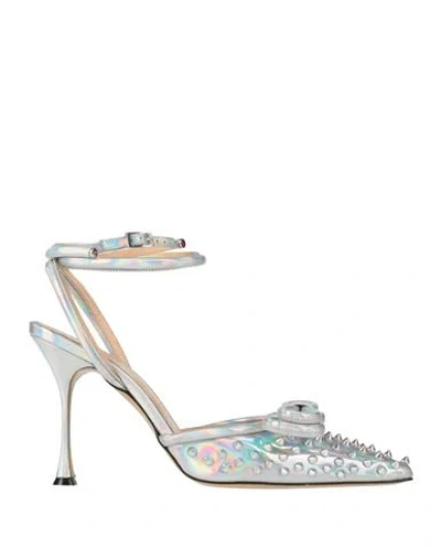 Mach&mach Mach & Mach Woman Pumps Silver Size 8 Leather In White