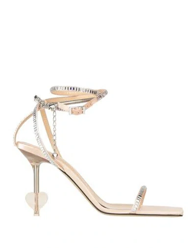 Mach&mach Mach & Mach Woman Sandals Beige Size 8 Textile Fibers In Gray
