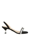 Mach&mach Mach & Mach Woman Sandals Black Size 8 Textile Fibers