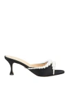Mach&mach Mach & Mach Woman Sandals Black Size 8 Textile Fibers