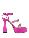 Mach&mach Mach & Mach Woman Sandals Fuchsia Size 6 Textile Fibers