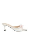 Mach&mach Mach & Mach Woman Sandals Ivory Size 7.5 Leather In White