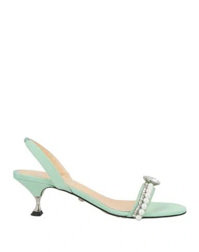 Mach&mach Mach & Mach Woman Sandals Light Green Size 8 Textile Fibers