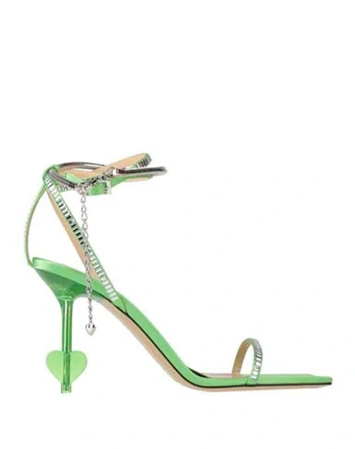 Mach&mach Mach & Mach Woman Sandals Lime Green Size 8 Textile Fibers