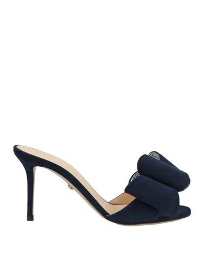Mach&mach Mach & Mach Woman Sandals Navy Size 8 Leather In Blue