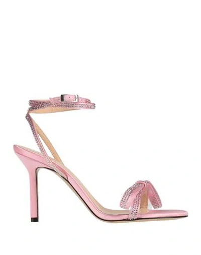 Mach&mach Mach & Mach Woman Sandals Pink Size 7.5 Textile Fibers, Synthetic Material