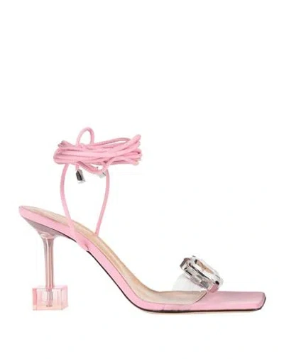 Mach&mach Mach & Mach Woman Sandals Pink Size 8 Synthetic Material, Leather In Animal Print
