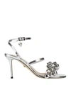 Mach&mach Mach & Mach Woman Sandals Silver Size 7.5 Leather In Silver