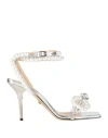 Mach&mach Mach & Mach Woman Sandals Silver Size 8 Leather, Plastic