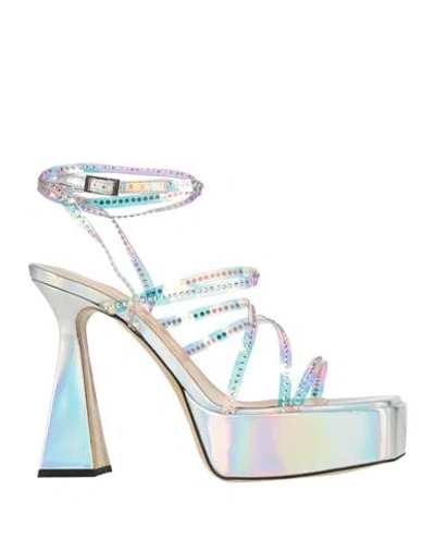 Mach&mach Mach & Mach Woman Sandals Silver Size 8 Pvc - Polyvinyl Chloride