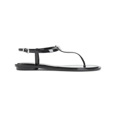 Mach&mach Black Embellished Sandals In Multi