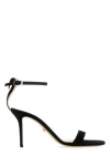 Mach&mach Black Suede Sandals In Black