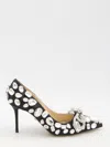 Mach&mach Double Bow 85 Crystal Embellished Pumps In Black
