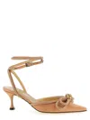 Mach&mach Mach & Mach 'double Bow' Pumps In Gold
