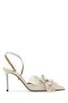 Mach&mach Women White Satin Orchid Pumps