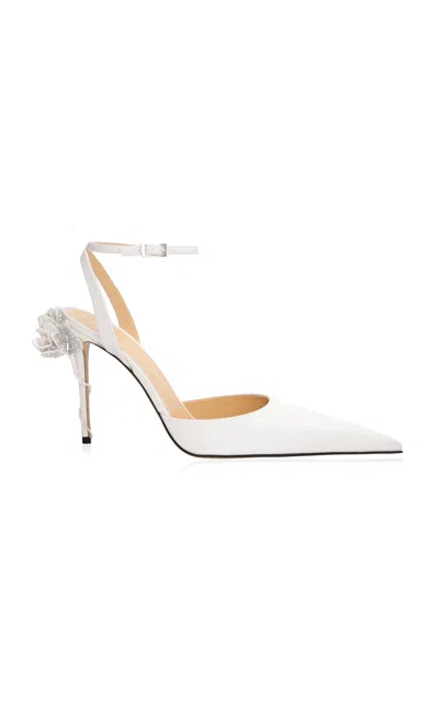Mach&mach Women's Wonder Tulip Satin Pumps In White