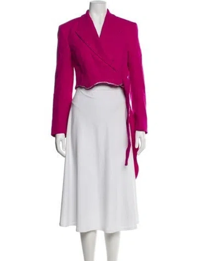 Pre-owned Mach&mach Wool Biker Jacket In Pink