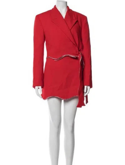 Pre-owned Mach&mach Wool Bow Accents Skirt Set W/ Tags In Red