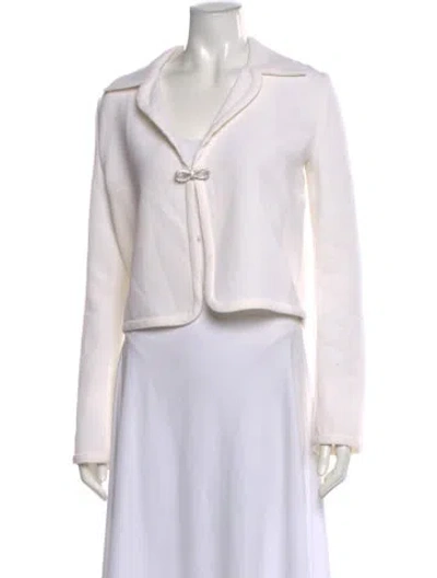 Pre-owned Mach&mach Wool Long Sleeve Top In White