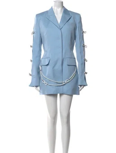 Pre-owned Mach&mach Wool Mini Dress In Blue