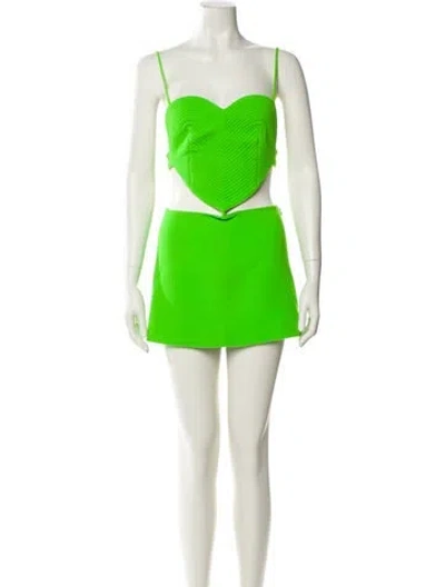 Pre-owned Mach&mach Wool Mini Dress In Green