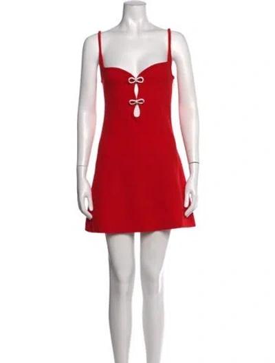Pre-owned Mach&mach Wool Mini Dress In Red