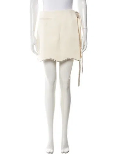 Pre-owned Mach&mach Wool Mini Skirt In Neutrals