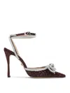 Mach&mach Maroon Pointed Toe Heels In Black