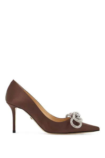 Mach E Mach Crystal-studded Double Bow Pumps In Brown