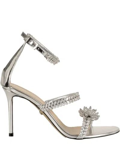 Mach&mach 100mm Crystal-embellished Sandals In Silver