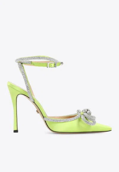 MACH&MACH 110 CRYSTAL-EMBELLISHED DOUBLE BOW PUMPS